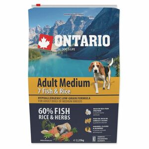 ONTARIO Dog Adult Medium fish & rice granule pro psy 2, 25 kg obraz