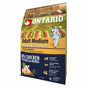 ONTARIO Dog Adult Medium chicken & potatoes & herbs granule pro psy 2, 25 kg obraz