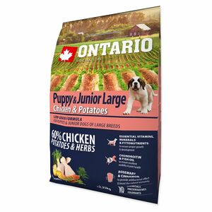 ONTARIO Puppy & Junior large chicken & potatoes pro štěňata 2, 25 kg obraz