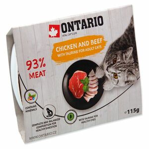 ONTARIO Vanička kuřecí s hovězím a taurinem pro kočky 115 g obraz