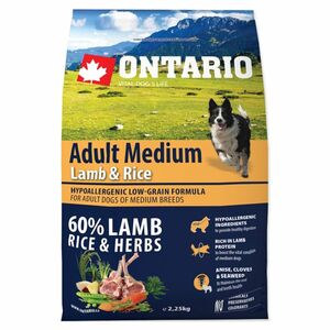 ONTARIO Adult Medium Lamb & Rice granule pro psy 1 ks, Hmotnost balení (g): 2, 25 kg obraz