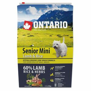 ONTARIO Senior Mini Lamb & Rice granule pro psy 1 ks, Hmotnost balení (g): 2, 25 kg obraz