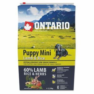 ONTARIO Puppy Mini lamb & rice granule pro psy 1 ks, Hmotnost balení (g): 2, 25 kg obraz