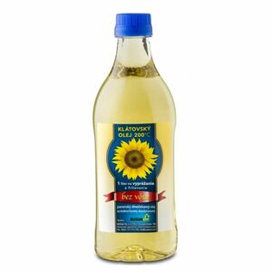 KLÁTOVSKÝ OLEJ 200°C Panenský slunečnicový olej bez vůně 1 litr obraz