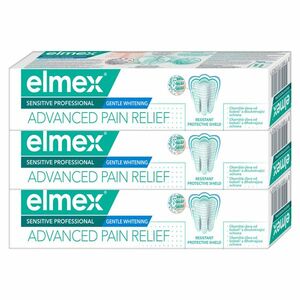 ELMEX Sensitive Professional Gentle Whitening Advanced Pain Relief zubní pasta pro citlivé zuby 3 x 75 ml obraz