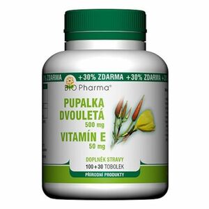 BIO PHARMA Pupalka dvouletá 500 mg + vitamín E 50 mg 100 + 30 tobolek obraz