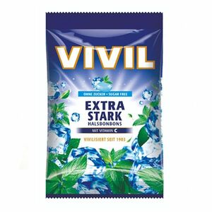 VIVIL Extra silný mentol a vitamín C drops bez cukru 120 g obraz