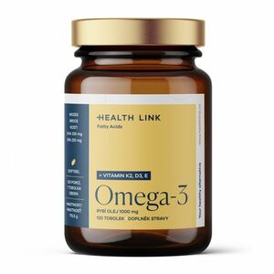 HEALTH LINK Omega3 rybí olej 1000 mg + vitamin K2 + D3 + E 120 tobolek obraz