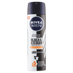 NIVEA Black&White Invisible Ultimate Impact Antiperspirant sprej pro muže 150 ml obraz