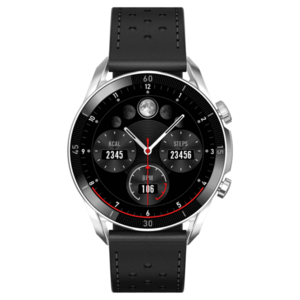 GARETT Smartwatch V10 Silver-black leather Chytré hodinky obraz