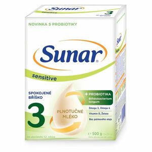 SUNAR Sensitive 3 pokračovací kojenecké mléko 12m+ 500 g obraz
