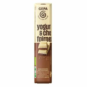 GEPA Čokoládová tyčinka z mléčné a bílé jogurtové čokolády BIO 45 g obraz