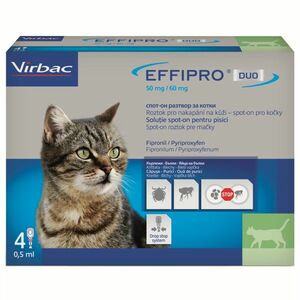 EFFIPRO DUO 50/60 mg spot-on pro kočky (1-6 kg) 0, 5 ml 4 pipety obraz