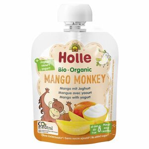 HOLLE Bio mango monkey dětské ovocné pyré s jogurtem 85 g obraz