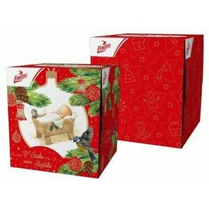 Linteo Papírové kapesníky BOX, 3 vrstvé - Vánoční design 60 ks obraz
