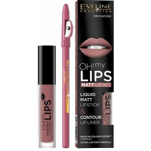 Eveline Oh my lips Lesk + Konturovací tužka 04 Sweet lips 2 ks obraz