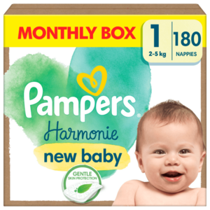 Pampers Harmonie Baby vel.1 - Měsíční balení 180 ks obraz