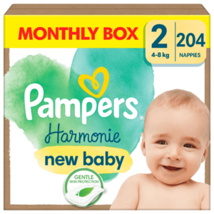 Pampers Harmonie Baby vel.2 - Měsíční balení 204 ks obraz