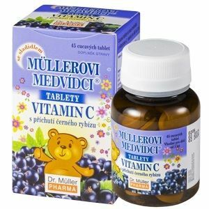 Dr.Muller Müllerovi medvídci s vitamín C s příchutí černý rybíz, cucavé tablety 45 ks obraz