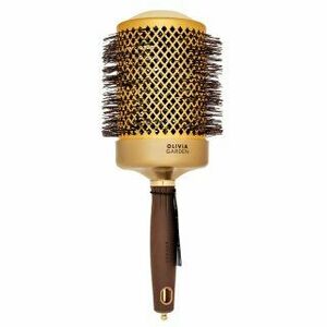 Olivia Garden Expert Blowout Shine Round Brush Wavy Bristles Gold & Brown 80 mm kartáč na vlasy obraz