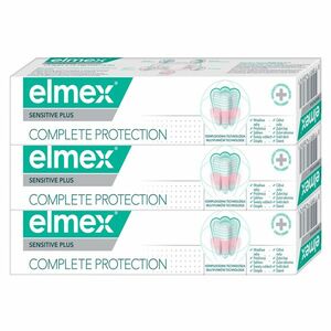 ELMEX Sensitive Complete Protection zubní pasta pro kompletní ochranu zubů 3 x 75ml obraz