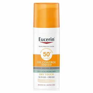 EUCERIN Sun OilControl Tinted Krémový gel na opalování na obličej SPF50+ světlý 50 ml obraz