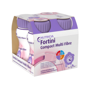 Fortini Compact Pro děti s vlákninou Jahoda 4x125 ml obraz