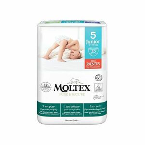 Moltex Pure & Nature Junior 9-14 kg plenkové kalhotky 20 ks obraz