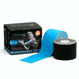 BronVit Sport Kinesio Tape set 5 cm x 6 m tejpovací páska 2 ks černá + modrá obraz