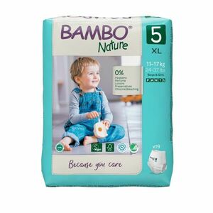 Bambo Nature Pants 5 XL 11-17 kg dětské natahovací plenkové kalhotky 19 ks obraz