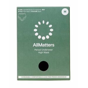 AllMatters Menstruační kalhotky s vysokým pasem vel. M 1 ks černé obraz
