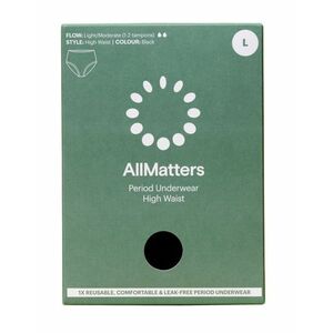 AllMatters Menstruační kalhotky s vysokým pasem vel. L 1 ks černé obraz