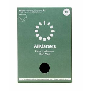 AllMatters Menstruační kalhotky s vysokým pasem vel. XL 1 ks černé obraz