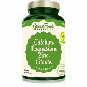 GreenFood Nutrition Calcium & Magnesium & Zinc Citrate kapsle pro podporu zdraví kostí, kloubů a zubů 120 cps obraz