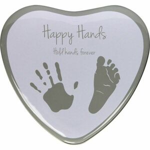 Happy Hands 2D Heart Silver/White sada na otisk miminka 3 x 15 x 16, 5 cm 1 ks obraz