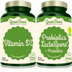 GreenFood Nutrition Probiotics Lactospore® with Prebiotics + Vitamin D3 sada (pro podporu zažívání) obraz