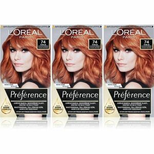 L’Oréal Paris Préférence barva na vlasy 74 Dublin (výhodné balení) odstín obraz