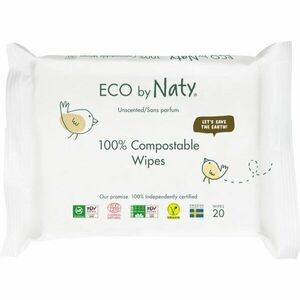 ECO by Naty Unscented 100 % Compostable Wipes vlhčené ubrousky pro děti 20 ks obraz