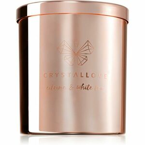 Crystallove Golden Scented Candle Citrine & White Tea vonná svíčka 220 g obraz