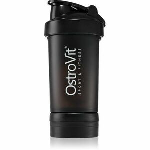 OstroVit Premium sportovní šejkr + zásobník barva Black 450 ml obraz