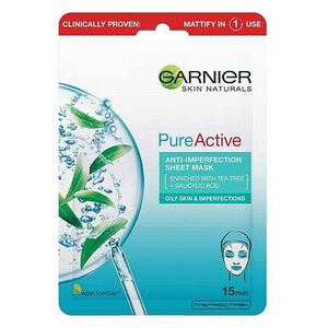 GARNIER Skin Naturals Pure Active Textilní maska Tea Tree 28 g obraz
