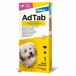 ADTAB 112 mg žvýkací tableta pro psy (2, 5–5, 5 kg) 1 kus obraz