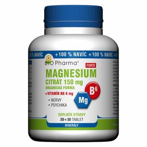 BIO PHARMA Magnesium citrát Forte 150 mg + Vitamín B6 30+30 tablet obraz