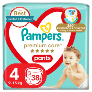 Pampers Premium Care Pants Plenkové kalhotky vel. 4, 9-15 kg, 38 ks obraz