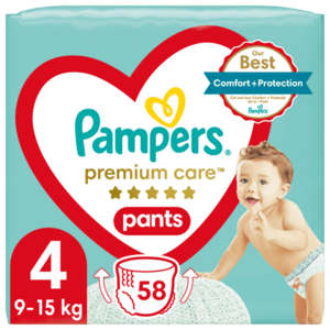 Pampers Premium Care Pants Plenkové kalhotky vel. 4, 9-15 kg, 58 ks obraz