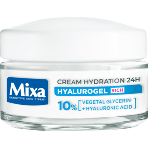 Mixa Hyalurogel rich intenzivní hydratační pleťový krém pro citlivou, suchou a dehydratovanou pleť 50 ml obraz