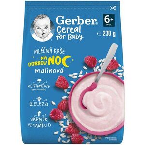Gerber Cereal mléčná kaše malinová Dobrou noc 230 g obraz