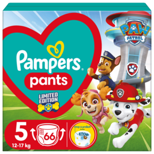 Pampers Active Baby Pants Paw Patrol Kalhotkové plenky vel. 5, 12-17 kg, 66 ks obraz