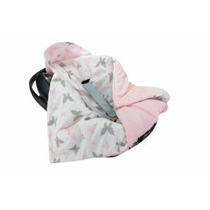 Bomimi Zavinovací deka do autosedačky VELVET motýlci, růžová obraz