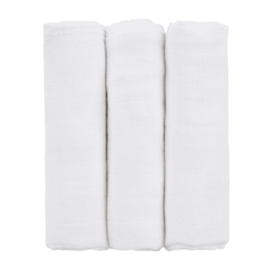 Petite&Mars Sada plen bambusová mušelínová Moussy Total White, 68 x 68 cm 3 ks obraz